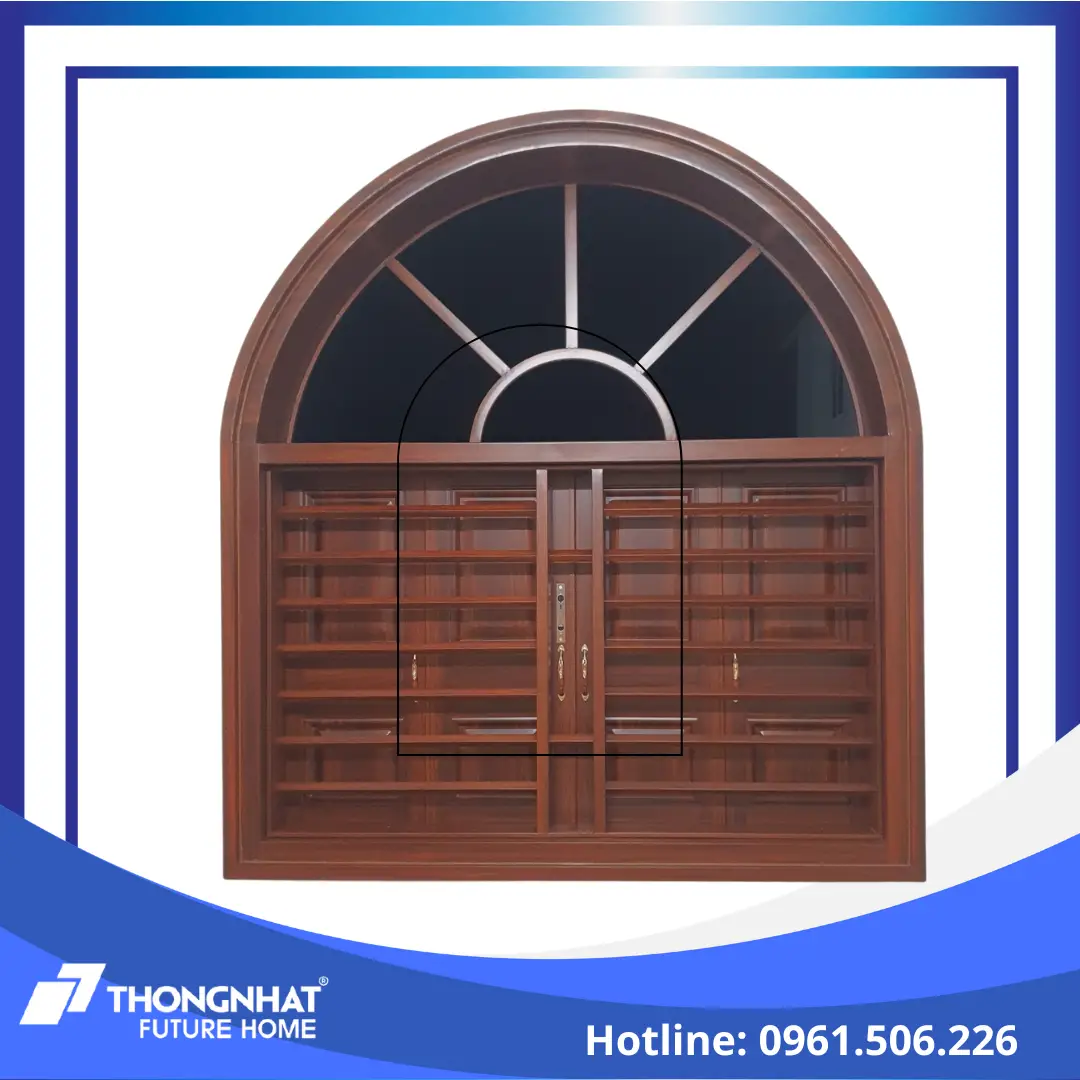 mẫu cửa sổ thép được uốn cong vòm đẹp mắt